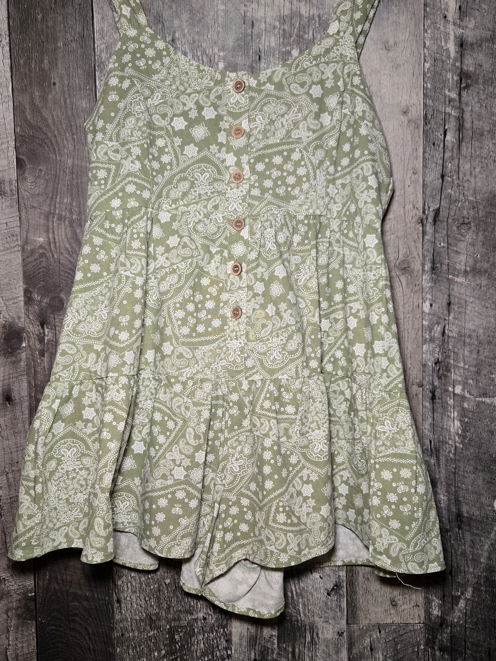 Light Green Paisley Romper ( Brand New: IN)